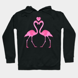 Pink Camouflage Flamingo With A Heart Hoodie